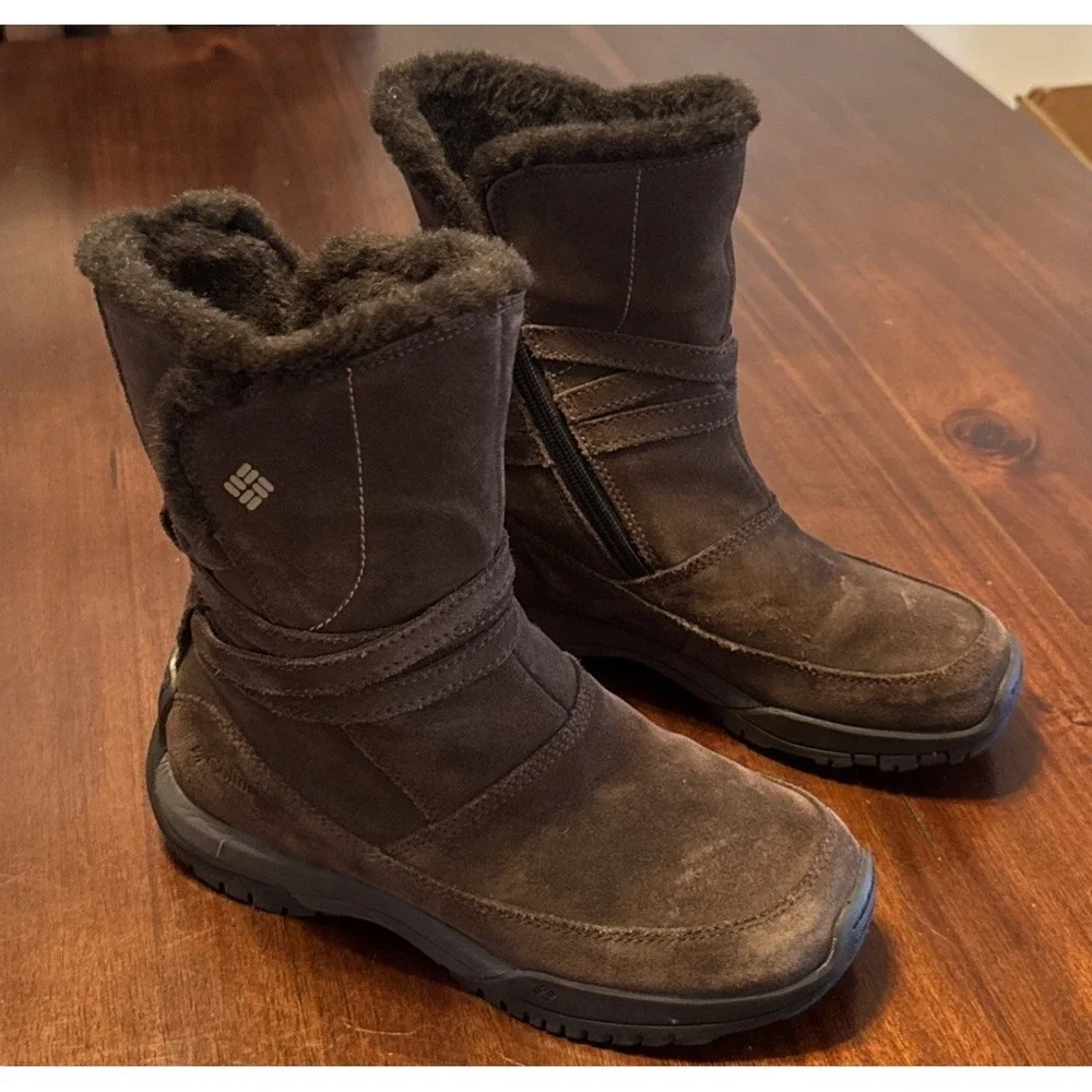 Columbia Namara Women's‎ 6.5 Brown Suede Winter Boots Fur Lined Omni-Grip